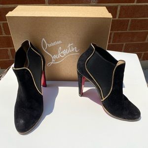 Christian Louboutin black suede booties